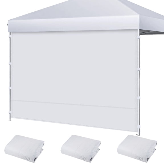 3PCS Canopy Tent Sidewalls, Weatherproof 300D Oxford Cloth Sidewalls for 10' x 10' Pop Up Canopy, Sun Rain Protection Canopy Tent Sidewall for RV Camping Beach Yard Stall, Instant Assembly