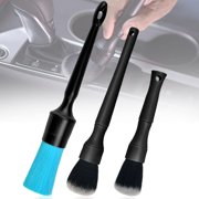 3PCS Car Detailing Brush Set Car Interior Detailing Brushes Motorcycle Detailing Brushes Car Detail Brushes Super Soft Detailing Brush Wheel Brushes for Automotive Trim Wheel Rim Engine