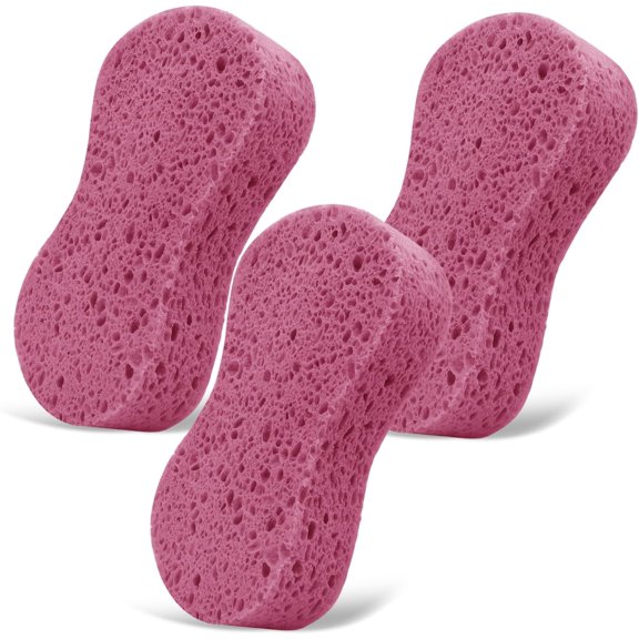 3PCS Car Wash Sponge, Heavy Duty Car Sponges for Washing, Car Accessories Large Sponges for Cleaning, Automotive Cleaning Supplies, Eco Friendly Sponge (7.68 x 3.74 x 1.38 Inch), Pink