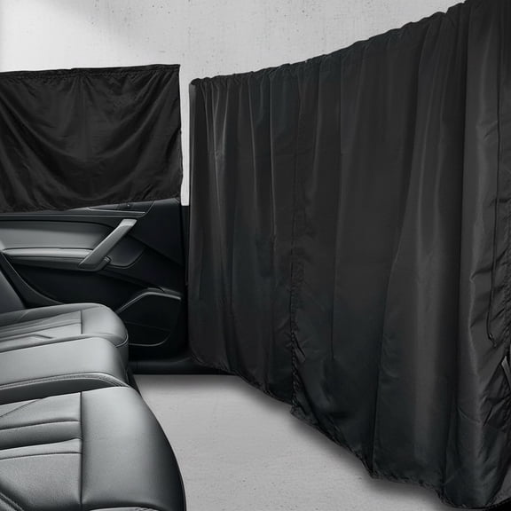 3PCS Car Window Shades, Auto Privacy Divider Curtain with 2 Rear Side Window Shade, Removable Vehicle Sunshade Blocker for Light, Heat, UV Rays, Universal Car Accessories