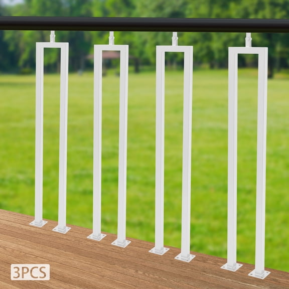 3PCS Carbon Steel Stair Baluster Stair Spindle U Shape Stair Balusters 8.46*2.36*36.02in for Residences, Villas, Offices