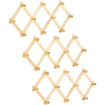 3PCS Casewin Wooden Hanger Expandable Wood Wall Mounted Accordion Peg Coat Rack 10 Pegs Wooden Hook Wooden Coat Rack Hat Closet Hook for Hallway Bathroom Living Room Kitchen(Wood Color)