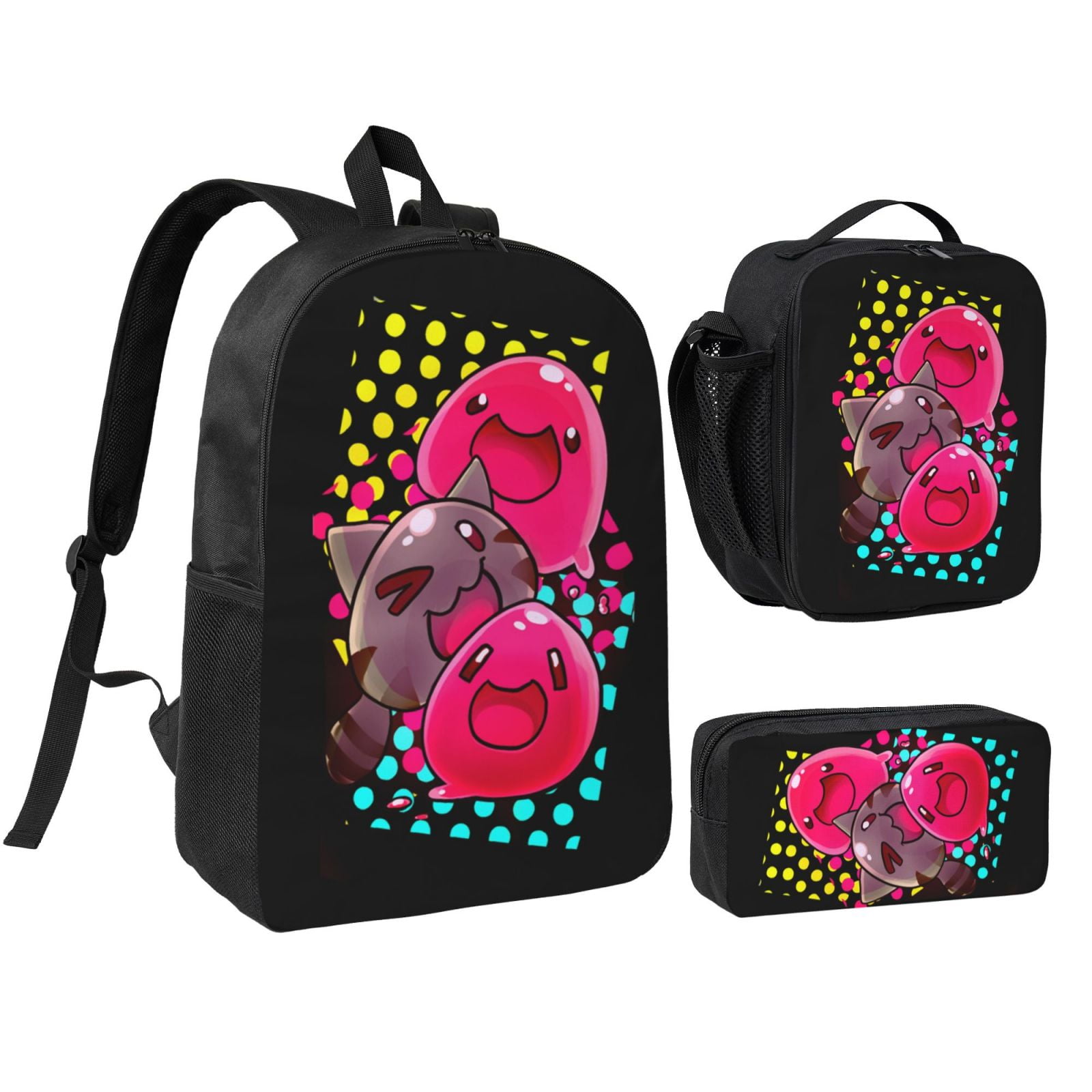 3PCS Casual Daypack Slime Rancher 17 Inch Backpack Set Bookbag+Pencil ...