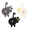 thumbnail image 1 of 3PCS Cat Coasters, 15CM Cute Coasters Cat Butt Crochet Funny for Desk Adults Home Decor Drinks Gifts Coffee, Black White Gray, 1 of 6