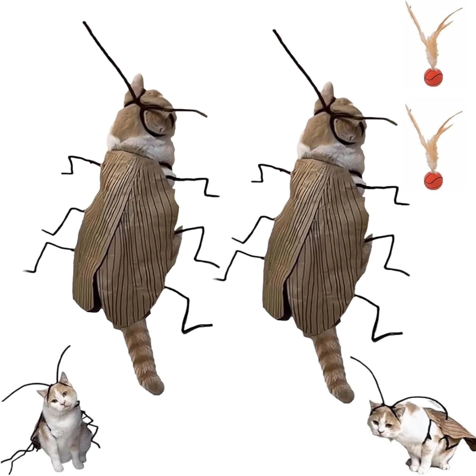 3PCS Cat Cockroach Clothing DIY Kit, Cat Costume Accessories with Wings ...