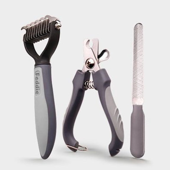 3PCS Cat Dog Grooming Kit, Pet Grooming Comb ,Nail Clipper and File Set,Cleaning Grooming Comb-Quick Sensor Sharp Clippers-Free Nail File-for Dogs and Cats- Professional Grooming Tool for Pets