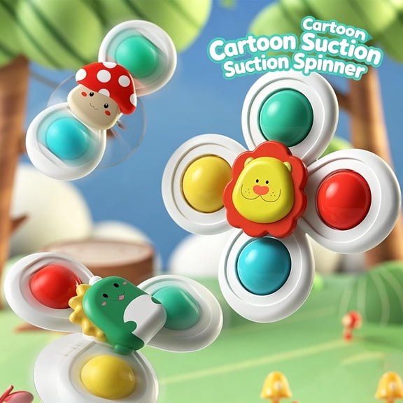 3PCS Cat Suction Cup Spinner Toy - 360 Spinning Toy for Indoor Cats | Strong Suction Cup for Relieve Cat Boredom