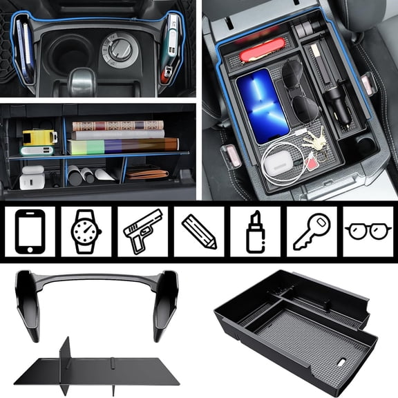 3PCS Center Console Organizer Compatible with Toyota 4Runner 2024 2023 2022 2021 2020 2019-2010 Glove Box Organizer Gear Shift Tray Armrest Storage Box