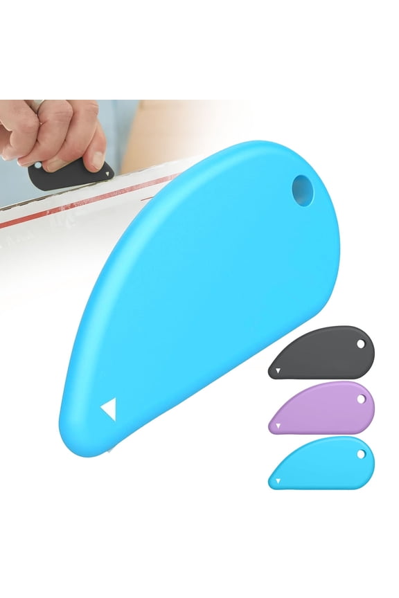 3PCS Ceramic Box Cutter, Slice Box Cutter - Safe Portable Package Opener, Keychain Design for Diy, Envelopes, Cardboard & Everyday Carry (Multi-Color)