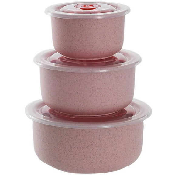 3PCS Ceramic Nesting Bowls with Lids, Food Storage Containers, Kitchen Bowl Set, For Prep, Mixing and Serving, Microwave and Dishwasher Safe