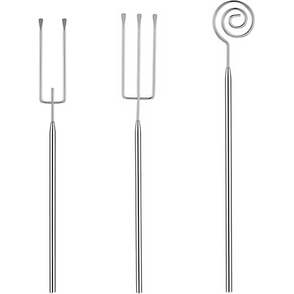 3PCS Chocolate Dipping Tool - Stainless Steel Candy Dipping Tools Baking Supplies Fondue Fork, Spiral Fork Cooking Tool Set, Dishwasher Safe