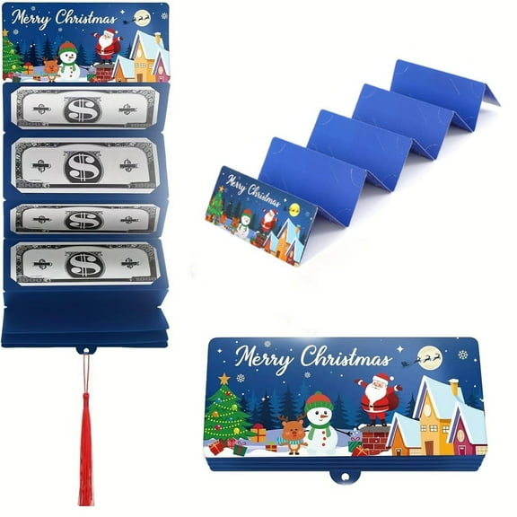 3Pcs Christmas Cash Gift Envelopes, DIY 10 Slot Gift Card Holders Surprise for Men & Women