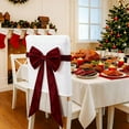 thumbnail image 1 of 3PCS Christmas Chair Bows,Christmas Bows for Chairs,Satin Chair Sashes Chair Bow Bows Tie Back Chairs Decoration Wedding Banquet Party, 1 of 7