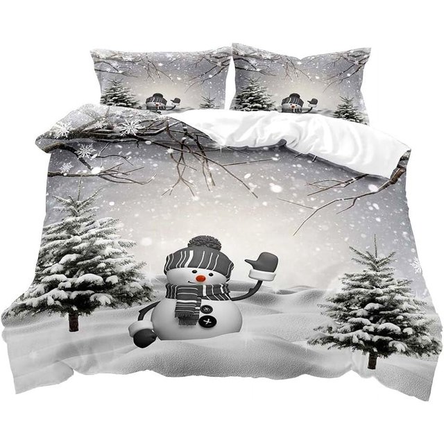 3PCS Christmas Duvet Cover 90x90 inch , Girls Boys Kids Bedding, Cute
