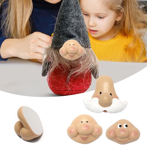 3PCS Christmas Gnomes Dwarf Face Decor,2.7in DIY Dwarf Gnome for Crafting Miniatures Face Accessory Resin DIY Projects for Elf Santa Gnomes Dwarf Tree Faces Decor Outdoor,Wall Decor