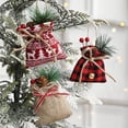 thumbnail image 1 of 3PCS Christmas Linen Bags Xmas Buffalo Plaid Burlap Bags with Berry Pinecone, Small Gift Bag Christmas Tree Hanging Pendant, 1 of 5