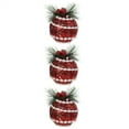 thumbnail image 1 of 3PCS Christmas Plaid Ball Ornaments Burlap Foam 3.93'' Black & Red Buffalo Plaid Fabric Ball Ornaments with Pine Cones and Greenery, Plaid Christmas Tree Hanging Ball Ornaments Festive Decoration, 1 of 9
