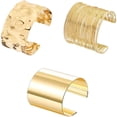 thumbnail image 1 of 3PCS Chunky Gold Cuff Bracelets for Women Gold Statement Bangle Bracelets Set Arm Cuff Upper Arm Punk Jewelry, 1 of 9