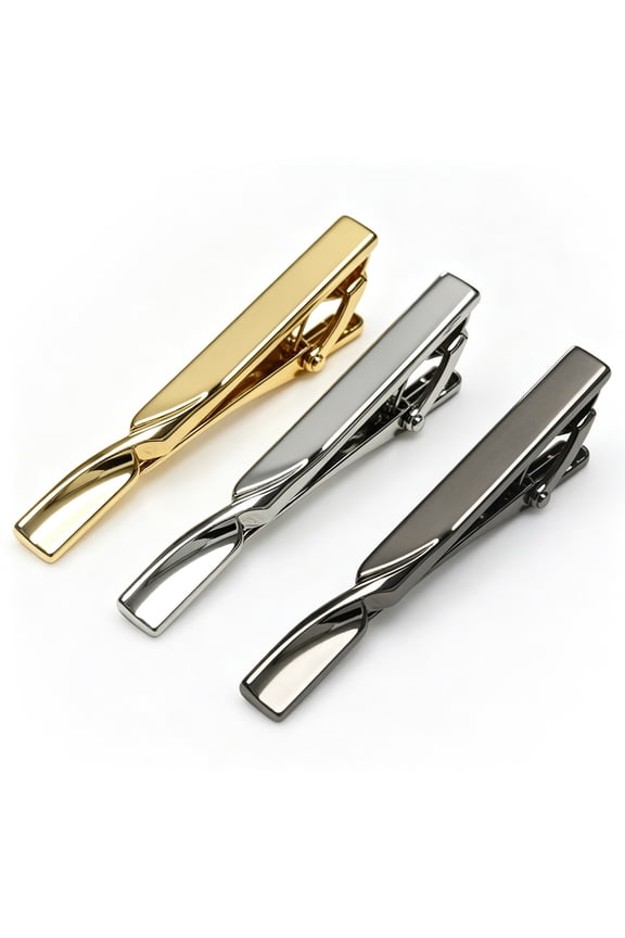 3PCS Classic Tie Clips for Men, Tie Bar Set for Regular Ties, Luxury Box Gift Ideas