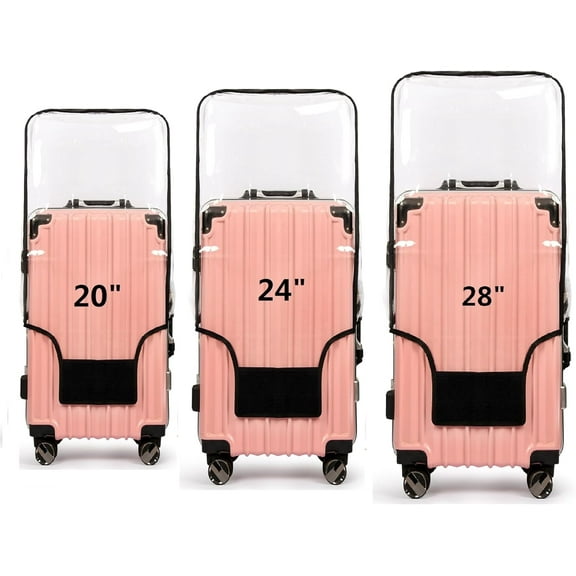 3PCS Clear PVC Suitcase Cover Protectors Transparent Luggage Covers Waterproof Wheeled Suitcase Dust Cover Dustproof Travel Luggage Sleeve Protector 20"+24"+28"