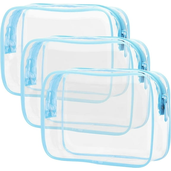 3PCS Clear Toiletry Bag - Toiletry Bags - Quart Size Travel Bag, Clear Cosmetic Makeup Bags for Women Men, Carry on Airport Airline Compliant Bag