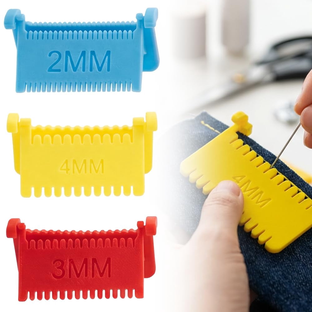 Stitch Distance Ruler 3PCS Clip-On Sewing Ruler, 2026 New Hand Edge Stitch Lock and Sewing ...