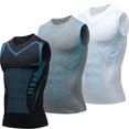 thumbnail image 1 of 3PCS Compression Shirt Compression Tank Top Men Sleeveless Compression Shirt Men Feel the Power of Confidence,White Gray Black, 1 of 7