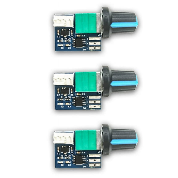 3PCS Computer Case Fan Governor PWM Speed Controller 12V Single Way 4 Pin Low-Power Silent Fan Governor Controller,3 x Fan Governor,Blue
