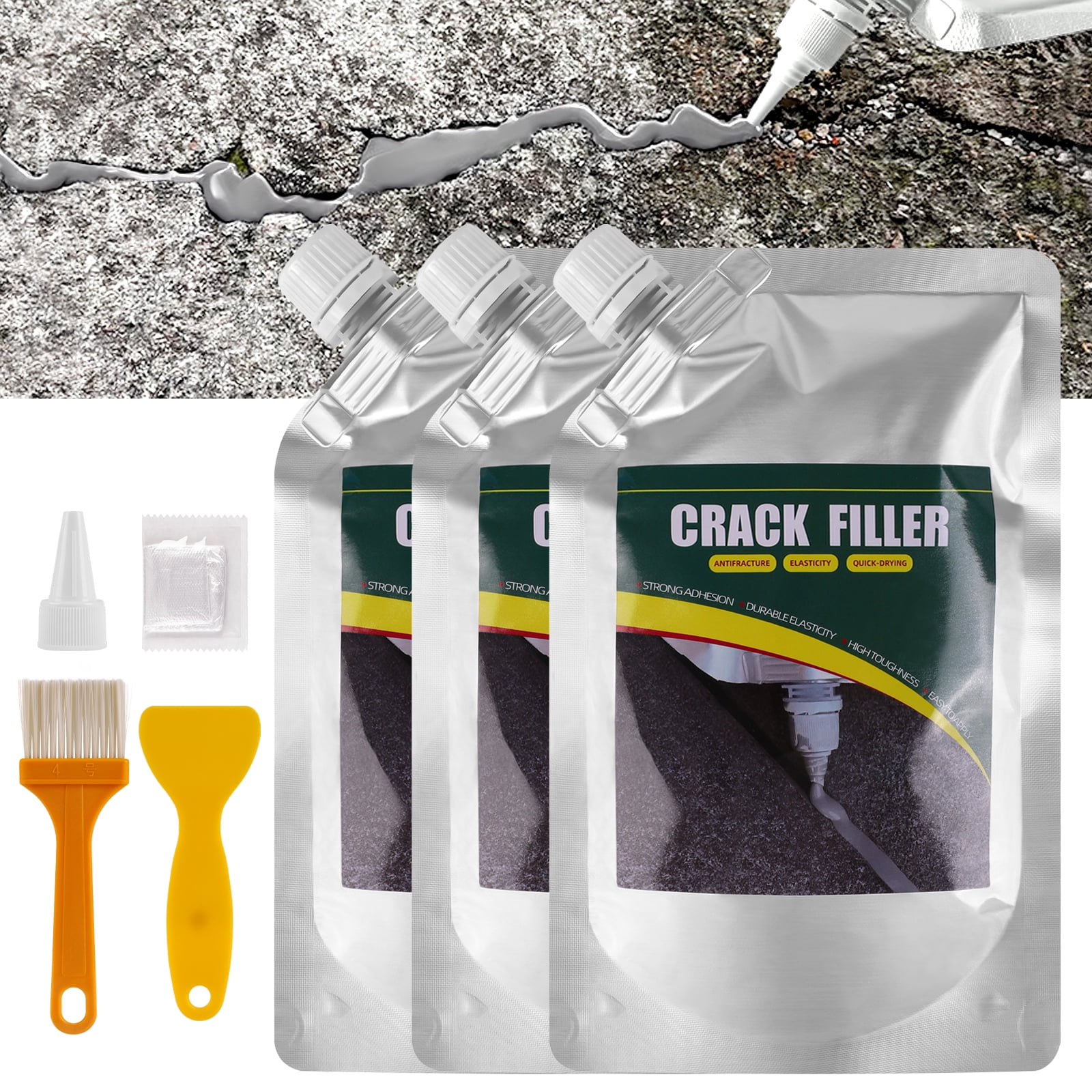 3PCS Concrete Crack Filler, Slab Concrete Crack Waterproof Repair Sealant, Caulking Glue Weather