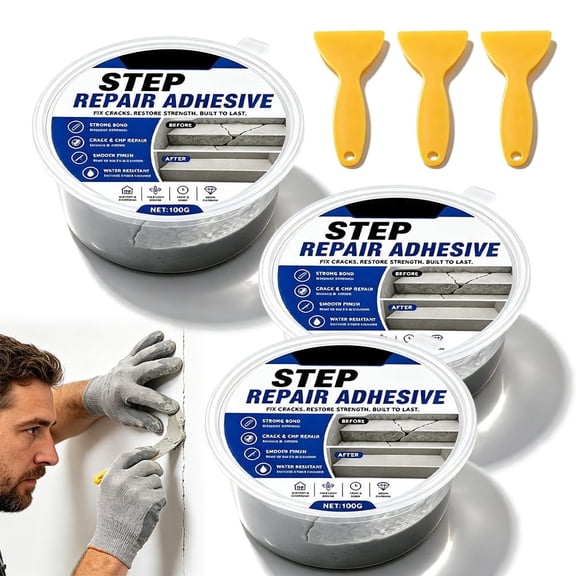 3Pcs Concrete Step Repair Adhesive, Heavy Duty Concrete Repair Adhesive, Strong Bond Formula, Quick Curing
