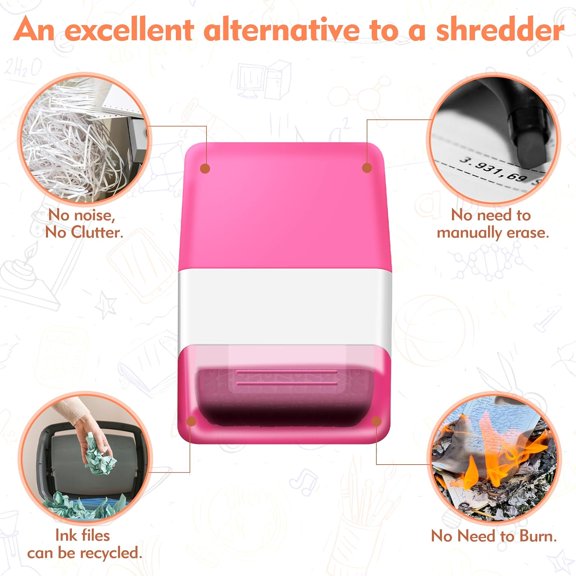 3PCS Confidential Stamp - Identity Theft Protection Roller Stamp Guard Your Id Address Blocker Privacy Ink Roller for Mail Address Blackout$$Office