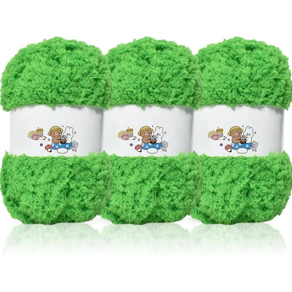 3PCS Coral Velvet Yarn Chenille Yarn for Crocheting,Fluffy Yarn for Knitting and Croche DIY Craft,Warm Yarn for Bag Hat Scaf Clothe Gloves Doll