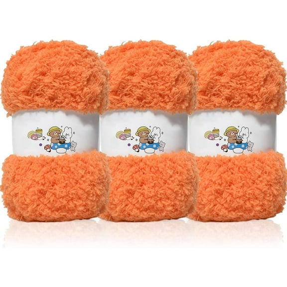 3PCS Coral Velvet Yarn Chenille Yarn for Crocheting,Fluffy Yarn for Knitting and Croche DIY Craft,Warm Yarn for Bag Hat Scaf Clothe Gloves Doll