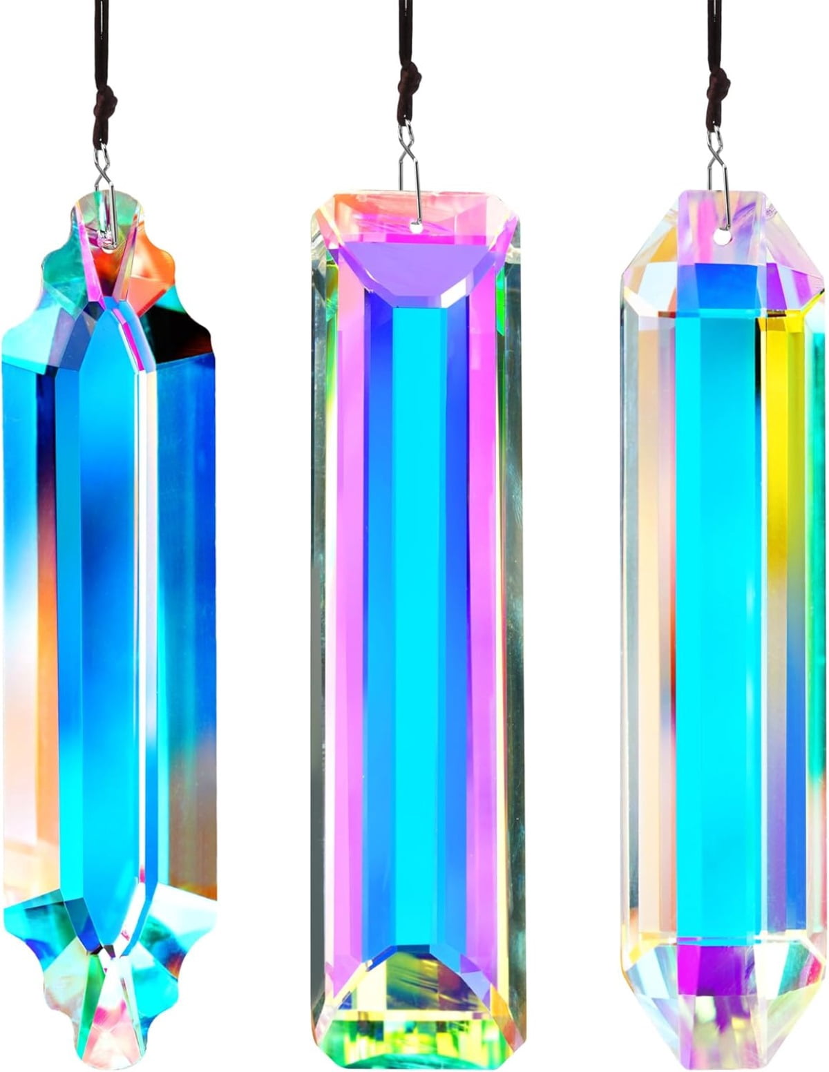 3PCS Crystal Suncatcher Prism for Window,120mm/5'' Rectangle AB Colored ...