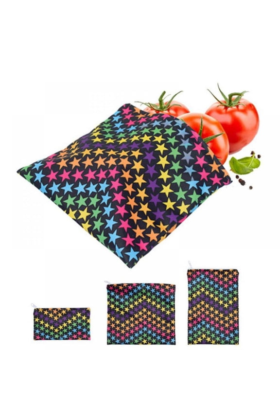 3PCS Cute Snack Bag Sandwich Lunch Waterproof Bag Reusable Food Storage Container For Kitchen