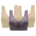 thumbnail image 1 of 3PCS Cute Sports Bras for Women Women's Sports Bras Cheap Sports Bra Top Womans Sports Bra Womens Yoga Bras Compression Bra(Beige), 1 of 6