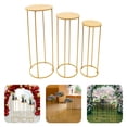 3PCS Cylinder Pedestal Stands, Gold Metal Plant Round Cylinder Stand ...