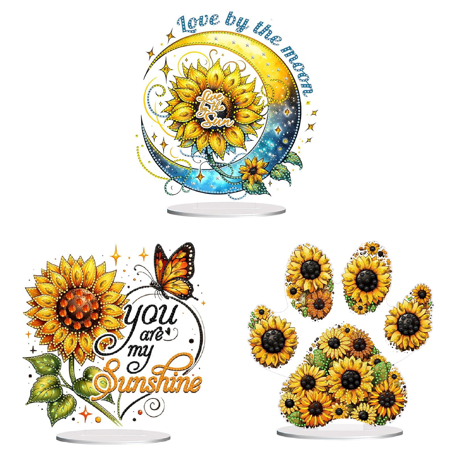 3PCS DIY Diamond Ornaments, Diamond Art Painting Sunflower Creative