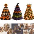 thumbnail image 1 of 3PCS DIY Halloween Quilted Fabric Tree Kit - 3D Layered Fabric Tree Quilting Sewing Art Craft kit - Handmade Halloween Holiday Tree for Home Decor, 1 of 9
