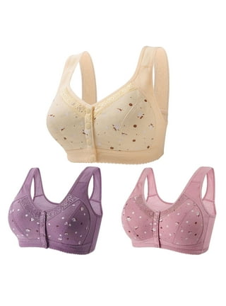 Daisy Bra for Older Women Front Closure Wirefree Bralette ComfortFlex Fit  Back Smoothing Bra Large Breast Underwear Full Cup