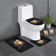 3PCS Demon Slayer Bath Mat Rug Set,Includes UShaped Contour Mat Toilet