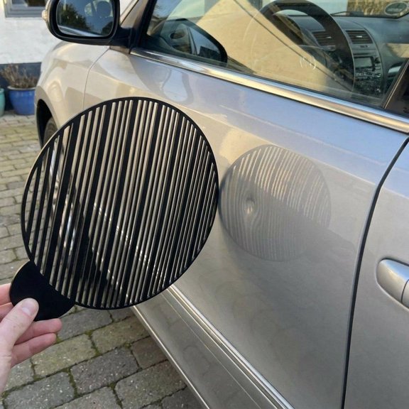 3PCS Dent Reflection Tool, Car Body Paintless Dent Repair (PDR) Inspection Board with Zebra Stripes, Portable Circular Light Reflector for Auto Mechanics & Detailers