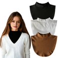 thumbnail image 1 of 3PCS Detachable Dickey Collar Blouse for Women Fake Half Shirts Faux False Collars Set Half Mock Turtleneck collars, 1 of 8