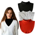 thumbnail image 1 of 3PCS Detachable Dickey Collar Blouse for Women Fake Half Shirts Faux False Collars Set Half Mock Turtleneck collars, 1 of 8