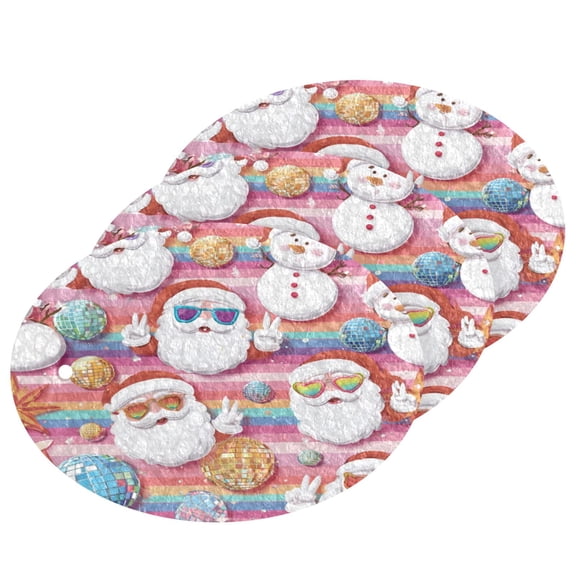 3PCS Dish Cleaning Sponge Scrubs Dish Pad for Wash Dish for Non-Stick & Delicate Cookware Cartoon-style Santa Claus