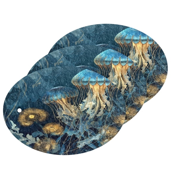 3PCS Dish Cleaning Sponge Scrubs Dish Pad for Wash Dish for Non-Stick & Delicate Cookware Enchanted Ocean Scene