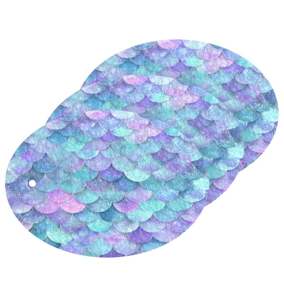 3PCS Dish Cleaning Sponge Scrubs Dish Pad for Wash Dish for Non-Stick & Delicate Cookware Glittering Mermaid Scales