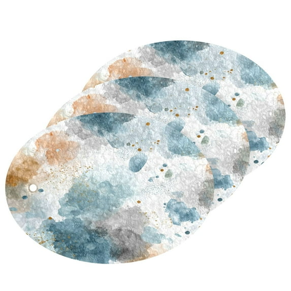 3PCS Dish Cleaning Sponge Scrubs Dish Pad for Wash Dish for Non-Stick & Delicate Cookware Watercolor Ink Splashes Pattern