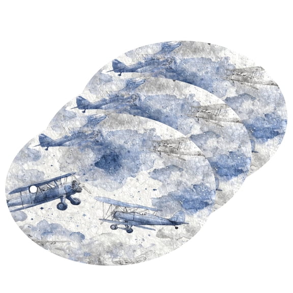 3PCS Dish Cleaning Sponge Scrubs Dish Pad for Wash Dish for Non-Stick & Delicate Cookware Watercolor Vintage Planes