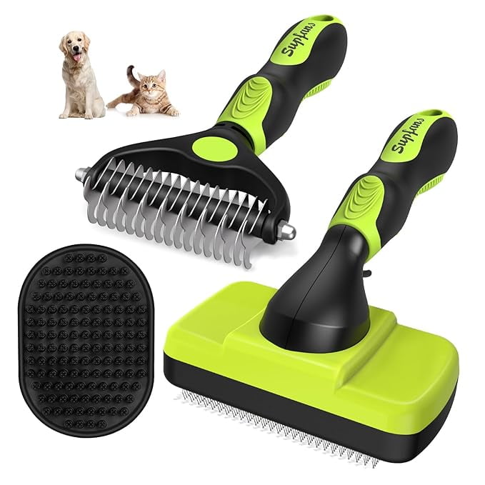 3PCS Dog Brush I Dog Brush for Shedding I Deshedding Dog Brush I Dog Bath Brush I Slicker Brush For Dogs I Dog Comb I Premium Pet Supplies Green Black Walmart